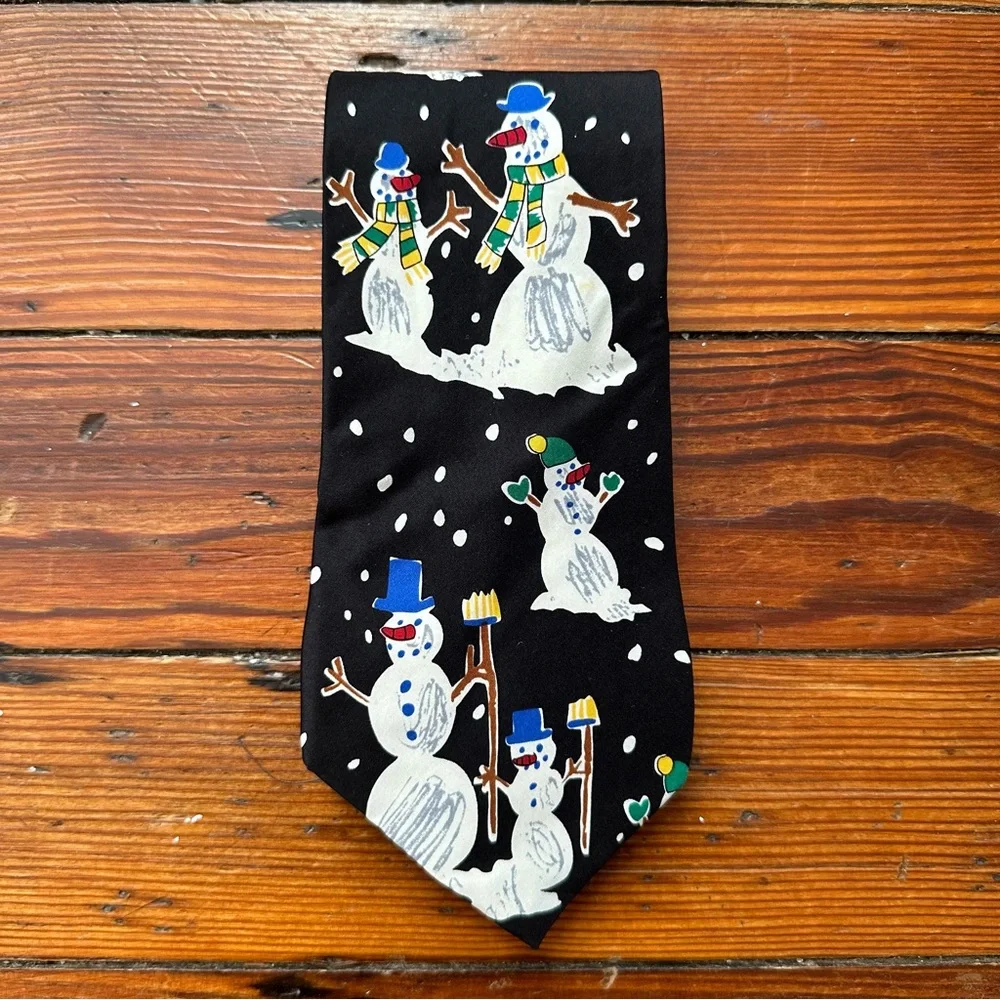 Vintage 90s Salant x Save the Children snowman tie